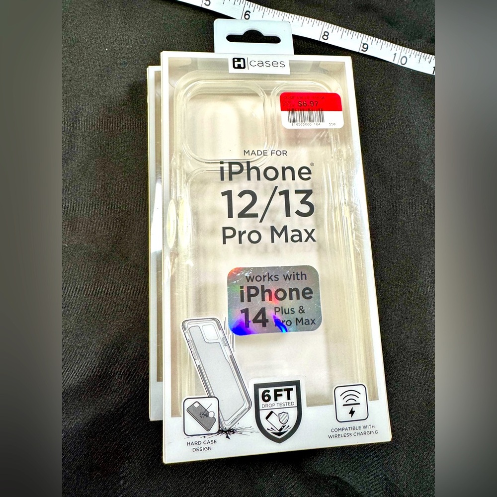 Brand new clear phone case for IPhone 12 Pro Max and 13 Pro Max.